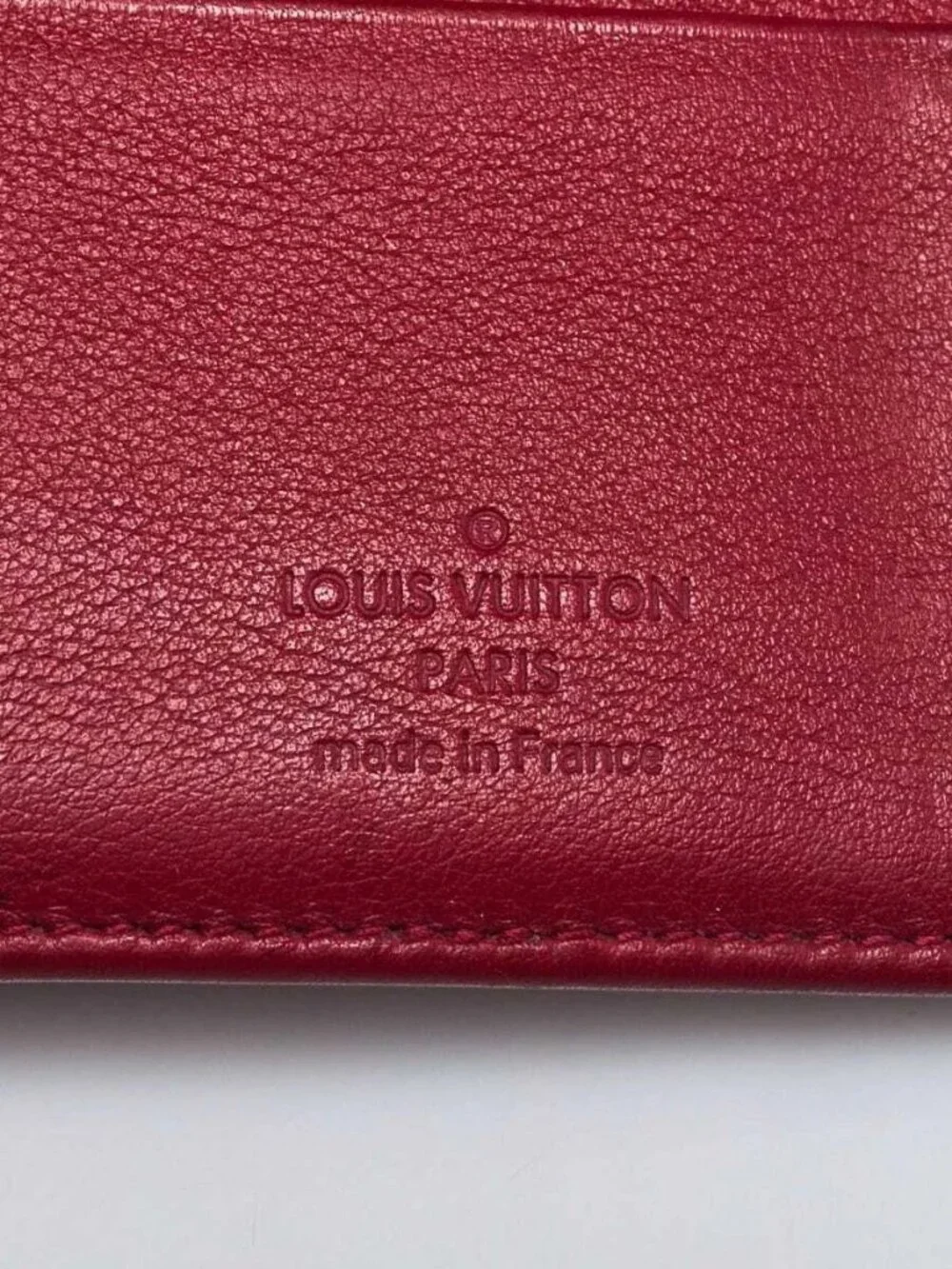 Louis Vuitton Red Monogram Mahina Leather Amelia Wallet